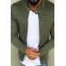 Men's Solid Color Striped Pleated Stitching Jacket