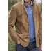 Men's Casual Workwear Vintage Solid Color Long Sleeve Polyester Jacket