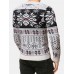 Mens Snowflake Christmas Style Graphics Long Sleeve Knitted Sweaters