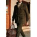 Single-breasted Mid-length Men's Stand-up Collar Woolen Trench Coat