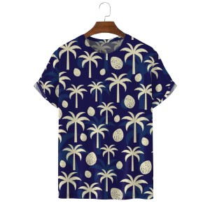 Men's Coconut Palm Tree Print Short Sleeve T-Shirt