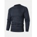 Mens Solid Color Round Neck Pullover Knitted Sweaters