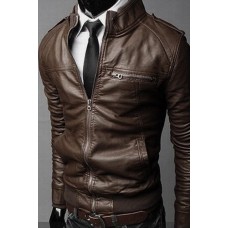 Men's Zipper Leather Jacket